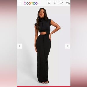 Exposed Seam Cut Out Maxi Dress